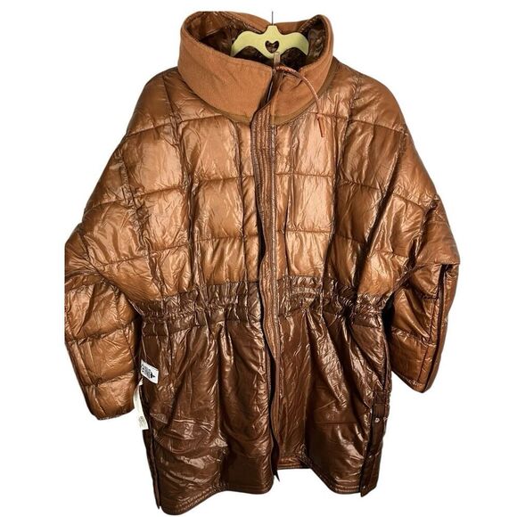 Free People Coat S Brown Movement Patricia‎ Packable Poncho Puffer Oversized - Picture 5 of 16